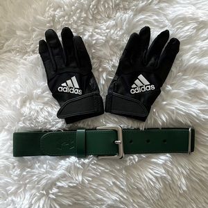 Youth baseball batting gloves and adjustable belt